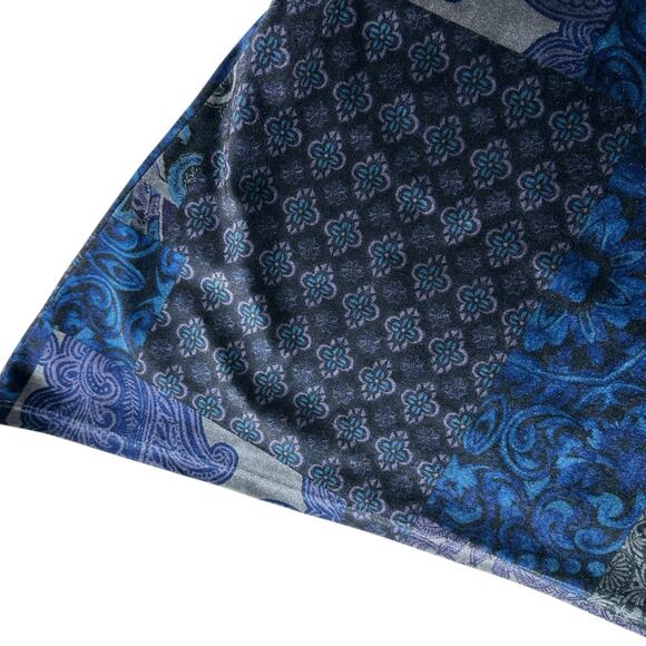 Chicos Velvet Tunic Top Womens Size 3 XL Mixed Print 3/4 Sleeve Floral Boho Art - Picture 6 of 10